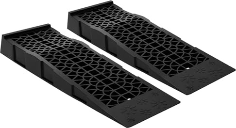 Lot de 2 rampes d'accès antidérapantes - En plastique - Pour voiture universelle jusqu'à 3 tonnes - Pour levage et réparation de voitures