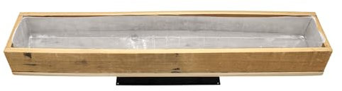 Spetebo Jardinera de madera natural con lámina – 70 x 13 cm – Jardinera grande para plantar directamente – Jardinera decorativa para jardín, bandeja para plantas, bandeja decorativa para plantas