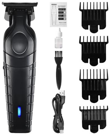 Tagliacapelli Professionali per Uomo - Kit di Rifinitura Elettrico con 6 Guide - Regolabarba Multifunzionale Tagliapeli per Corpo e Styling Barba Adulti con Testine di Precisione