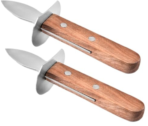 GLEAVI 2 Pezzi Coltello da Ostriche Apriostriche in Acciaio Inossidabile Impugnatura Ergonomica per Cucina e Apertura Molluschi