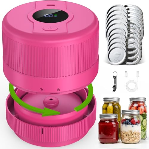 Wothfav Elctrtici Mason Jar Vacuum Sealer, Macchina Sottovuoto per Barattoli Vetro, Kit Sigillatore Sottovuoto Elettrico per Barattoli da Muratore, Conservazione e Fermentazione degli Alimenti