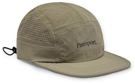 Puresport Perforated Running Cap - Olive | 100% Nylon | Ultra-Lightweight, Breathable & Water-Repellent Running Hat | Toggle Fit | Ideal Sports Cap for Men & Women, Outdoor Training & Gym Hat