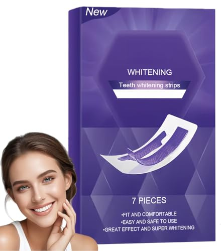 Teeth Whitening Strips,Purple Tooth Whitening Strips,Teeth-Whiten Strips Combining Whiter Tooth,Gentle Stain Removal for Sensitive Teeth,Colour Correction,Safe for Enamel,Easy to Use at-Home(7 pcs)