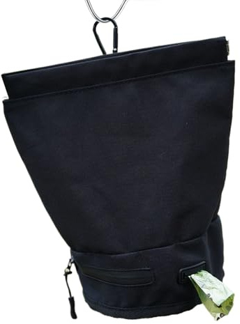 Soporte impermeable para bolsas para excrementos de perros, dispensador reutilizable, bolsas portátil para excrementos de mascotas | Soporte de correa con clip para cachorros pequeños, medianos y gran