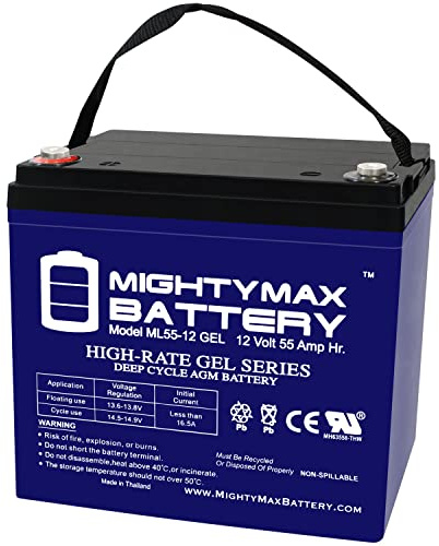 Mighty Max Battery 12V 55AH GEL Replacement Battery for Invacare 22NF - 2 Pack