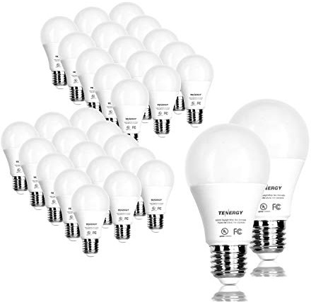 Tenergy LED Light Bulb, 9 Watts (60W Equivalent) A19 E26 Medium Standard Base, 5000K Daylight White Energy Saving Light Bulbs for Office/Home, 32 Pack