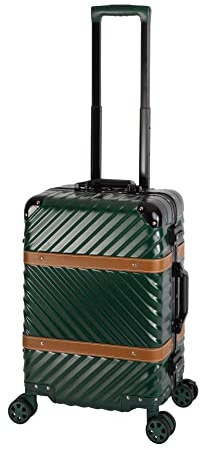 Travelhouse Paris Bordtrolley Bordkoffer Reisekoffer Koffer Trolley S 2X zertifiertes TSA Schloss 360° Doppelzwillingsrollen Polycarbonat Hartschale Rollenbremse grün Alu- Rahmen