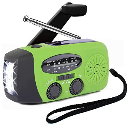 Radio solaire, AM/FM/NOAA, mini radio portable, entrée USB, rechargeable, avec lampe de poche LED et alarme SOS, pour camping, survie, voyage