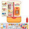 Red Spray Refrigerator with Ice Dispenser - Pretend Play Appliance for Kids, Play Kitchen Set with Accessories, Music and Light