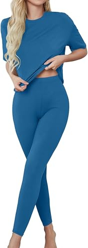 Love My Fashions® Women's Loungewear Comfortable T-Shirt & Legging Set For Relaxing Casual Sleepwear Nightwear Jogging Running Suit Crew Neck Half Sleeve 2-Piece Tracksuit Set