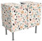 micasia Waschbeckenunterschrank 2 Türen Steinoptik höhenverstellbar mit Füßen - 60er Breite - Retro Retro Vintage Unterschrank rosa Bad Gäste WC Möbel mit Motiv 1808