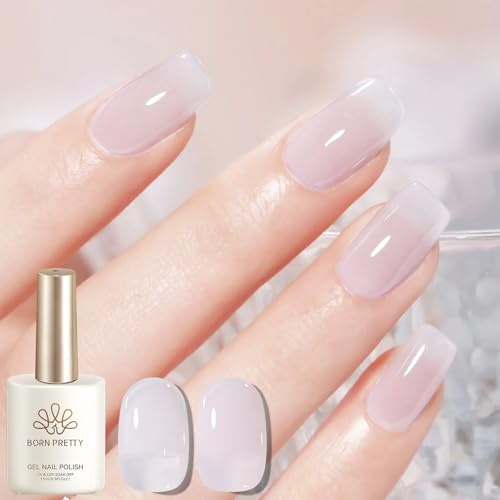 Born Pretty UV Nagellack Jelly Milky Rose Gel Nagellack Transparente Hellrosa Natürlich UV LED Soak Off Manicure Gel Lacquer Varnish