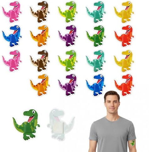 Cerotti Bambini con Design Colorato, Impermeabili per Bagnetto, Mare e Piscina, 20 Pezzi, Materiale Traspirante e Resistente, Design Dinosaurs