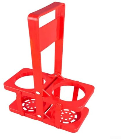 Cesta portátil para botella de cerveza para transporte seguro y cómodo de bebidas (rojo)
