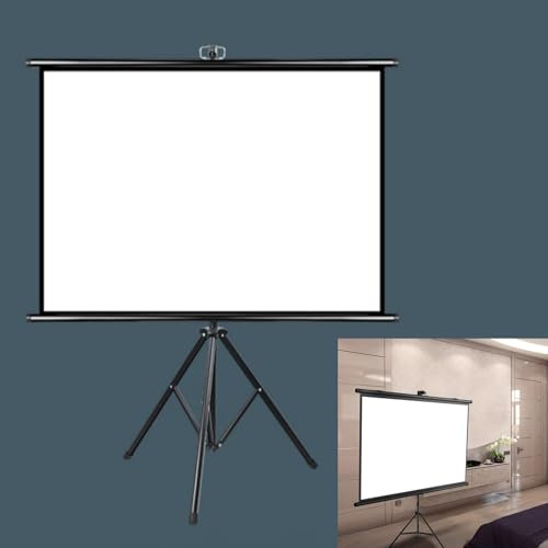 Pantalla para proyector, Pantalla de proyector con trípode y Soporte (50, 60 72 Pulgadas, 4:3 16:9, Multicolor)(Noir,4:3 50in)