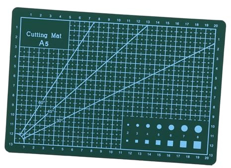 SEAFRONT A5 Självläkande Skärmatta PVC Craft Board 8,3 X 5,8 Tum Bärbar Arbetsyta för Sömnad Quiltning DIY Art Scrapbooking med Bordsskydd Grid Pad (Grön)