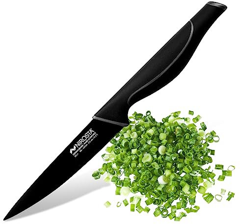 Nirosta Coltello verdura, Linea Wave in acciaio inossidabile con rivestimento antiaderente nero 12cm