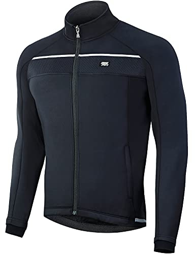 Souke Sports Chaqueta de Ciclismo Hombre, Maillot Ciclismo Hombre Invierno, Chaqueta Ligera de Invierno MTB Reflectante Transpirabilidad Impermeable Chaqueta de Ropa Deportiva al Aire Libre