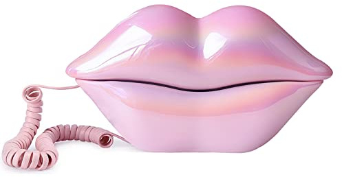 TelPal Corded Landline Phones for Home, Funny Novelty Lip Phone Gift, Wired Mouth Telephone Real Landline Home Office Telephones Furniture Decor