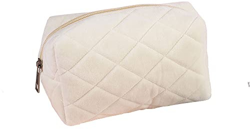 SEIWEI Big Capacity Pencil Case for Girls, Beige Soft Pencil Pouch Pillow Bag Storage Organizer for Middle High School Supply, Makeups, College Students, Office
