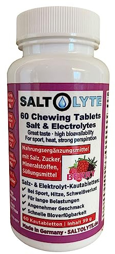 SALTOLYTE 60 Chewing Tablets Berry Salt and Electrolyte Chewable Tablets with Sodium, Magnesium, Potassium, Calcium