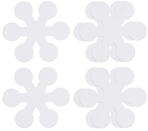 sourcing map 6uds Antideslizante Bañera Pegatinas Baño Ducha Piso 3.15 Antideslizante Pegatina Cinta Nieve Copo Estilo Calcomanías para Baño Cocina Bañera Escalones Escaleras, Blanco