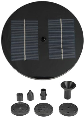Hooleey Fontana Solare Rotonda 1.6W Fontana Solare Galleggiante per Paesaggio per Stagno con Piscina Decorazione del Giardino