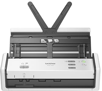 Brother ADS1300 Portable Document Scanner|20 sheet ADF |ID card slot |USB type C |OCR and PDF software included | UK Plug