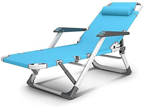 Guyifuny Klappbarer Loungesessel, strapazierfähige Gartenmöbel-Sets, Sonnenliege, Camping-Gartenstühle, klappbare Terrassenliege, wasserdichte Chaiselongue aus Metall für das Büro im Freien