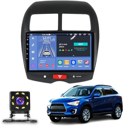 Pantalla Coche Multifuncional 9 Pulgadas para Mitsubishi ASX 2010-2016, Estéreo Radio Coche Android, Sistema Navegación Automática con Pantalla Táctil con Carplay GPS WiFi Blueto(Size:Octa Core 2+32G)
