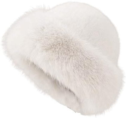 Damenhut aus Samt, dick, flauschig, Kunstfell, Wärmespeicherung, winddicht, mongoleiischer Stil, krempellos, einfarbig, Outdoor, Radfahren, beige, Einheitsgröße