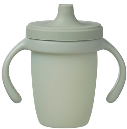b.box Gobelet pour Enfant en Silicone Platine | Gobelet à Couvercle Étanche et Poignées Amovibles | Tasse d'Apprentissage Transparente pour Surveiller l'Hydratation | À partir de 6 Mois