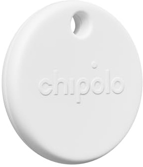 Chipolo POP Schlüsselfinder – Farbenfroher, kompatibler und lauter Bluetooth-Tracker mit Ruf Dein Handy an & Außer-Reichweite-Warnungen, kompatibel mit Find Hub von Google oder Apple Find My - Weiß