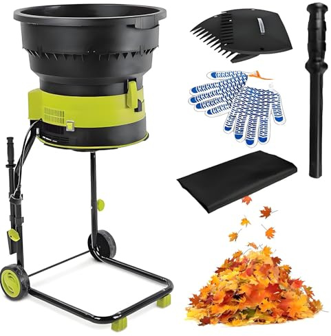 Trituratore elettrico per foglie da giardino, trituratore per foglie da giardino da 2500 W, con ruote, cippatore a 8000 giri/min, strumento per la pulizia del giardino, macchina,Powercord×30m