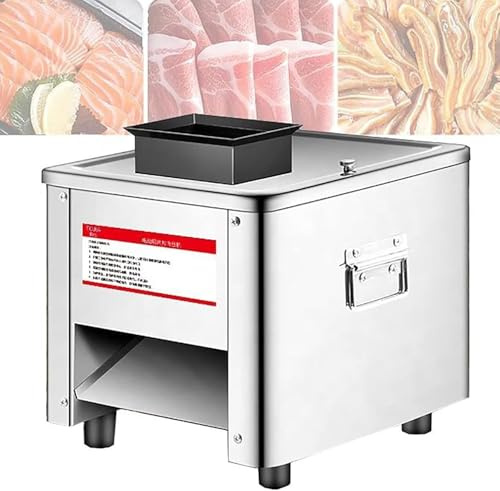 850w Elektrisk Köttskärmaskin, 2,5 Mm-20 Mm Kommersiell Elektrisk Köttmaskin (skivmaskin/Strimlarmaskin/Tärning), För Kyckling Fiskbiff, 15mm