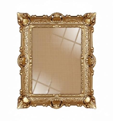 Lnxp Cornice portafoto barocca antica con vetro color oro, 56 x 46 cm, rettangolare, per foto da 30 x 40 cm o 40 x 30 cm, cornice barocca Repro