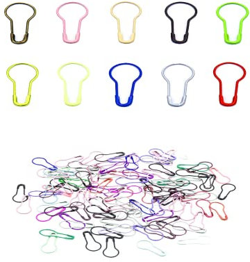 Sicherheitsnadeln, 50 Stück Calabash Pin, 10 Farben Metall Pins, Sicherheit Pin, Safety Pins für Kunsthandwerk Nähen Schmuckherstellung Heimarbeitsplatz(Farbe Zufällig)