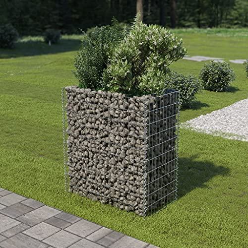 Tidyard Gabion surélevé en acier galvanisé - Déco jardin durable et stable - Dimensions 90x50x100 cm