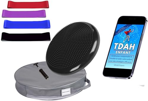 Seka-Planet coussin TDAH et bandes élastiques pour enfants, kit sensoriel avec eBook éducatif, pour attention et assise active