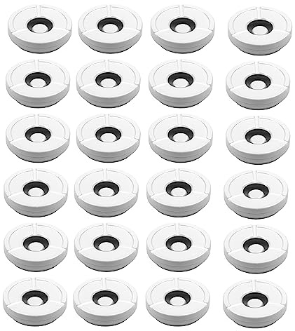 24 posacenere antivento con coperchio rimovibile in melamina, colore bianco, diametro 12 cm