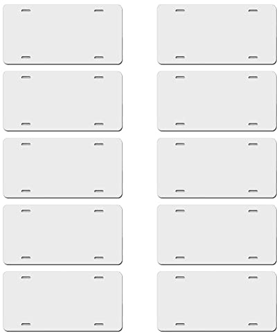Vorfaove 10 Piezas de Placa MatríCula de SublimacióN en Blanco Hoja Transferencia TéRmica de Etiqueta Placa MatríCula Coche para DecoracióN Coche Personalizada, 12 X 6 Pulgadas