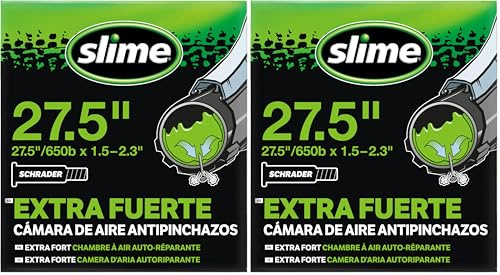 Slime 30077 Chambre à Air de Vélo avec Produit Anti-crevaison Slime, Auto-réparation, Prévention et Réparation, Valve Schrader, 50/60-584 mm (27,5 (650b) x 2,0-2,4) (Lot de 2)