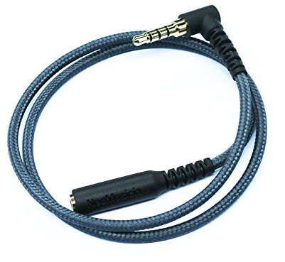 ABLET Cavo di prolunga per cuffie da 3,5 mm, cavo audio stereo TRRS, connettore a 4 poli da 3,5 pollici ad angolo retto con compatibile microfono, 50 cm
