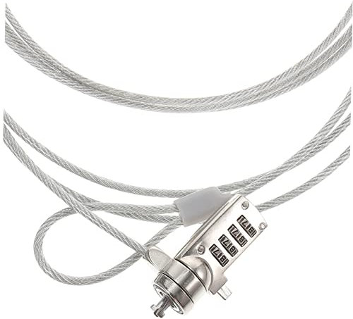 GAROZATION 1.8m Laptop Kabelschloss Mit Sicherheitskabel Für Laptops Und Tablets Stahlseil Universelles Diebstahlschutzsystem Einfache Handhabung Und Zuverlässiger Schutz