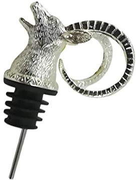 Antelope Head Wine Pourer Bottle Stopper Zinc Alloy Silver