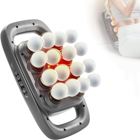 Pgtc Pistola Massaggiatrice 16 Teste per Tessuti Profondi,Massaggiatore Muscolare Elettrico Silenzioso 30 Velocità,Massaggiatore Portatile per Schiena e Dolori,Pistola a Percussione per Muscoli