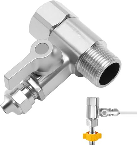 Adattatore di Connessione dell’Acqua a T con Valvola Impermeabile, 1/2″ a 1/4″ – Raccordo a T per Collegare 2 Dispositivi – Compatibile con Sistemi di Osmosi Inversa e Tubo Flessibile
