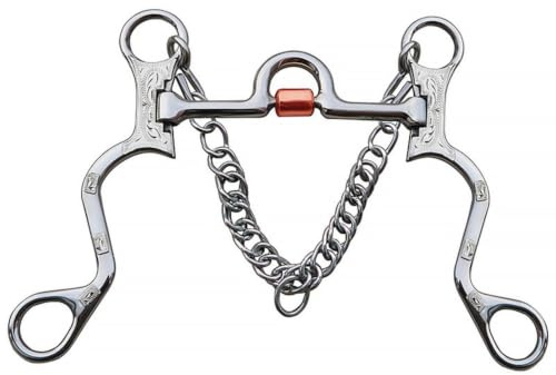 predolo Mors Western Acier Inoxydable Mors D'entraînement Décoré pour Équitants , Argent , 120MM