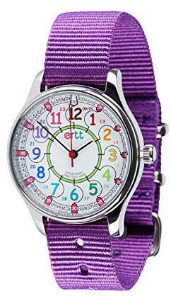EasyRead Time Teacher - Montre étanche Enfant - Apprendre à lire l'heure - Montre Enfant Apprentissage Heure Garçons Et Filles - 2 Étapes D'enseignement - Visage 12-24h - Cadran facile à lire