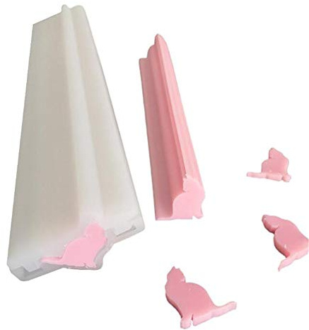 Molde de silicona con forma de gato para jabón, mousse, tartas, chocolate, yeso, herramienta de horneado, hacer jabón, tubos largos, forma de columna, velas, arcilla